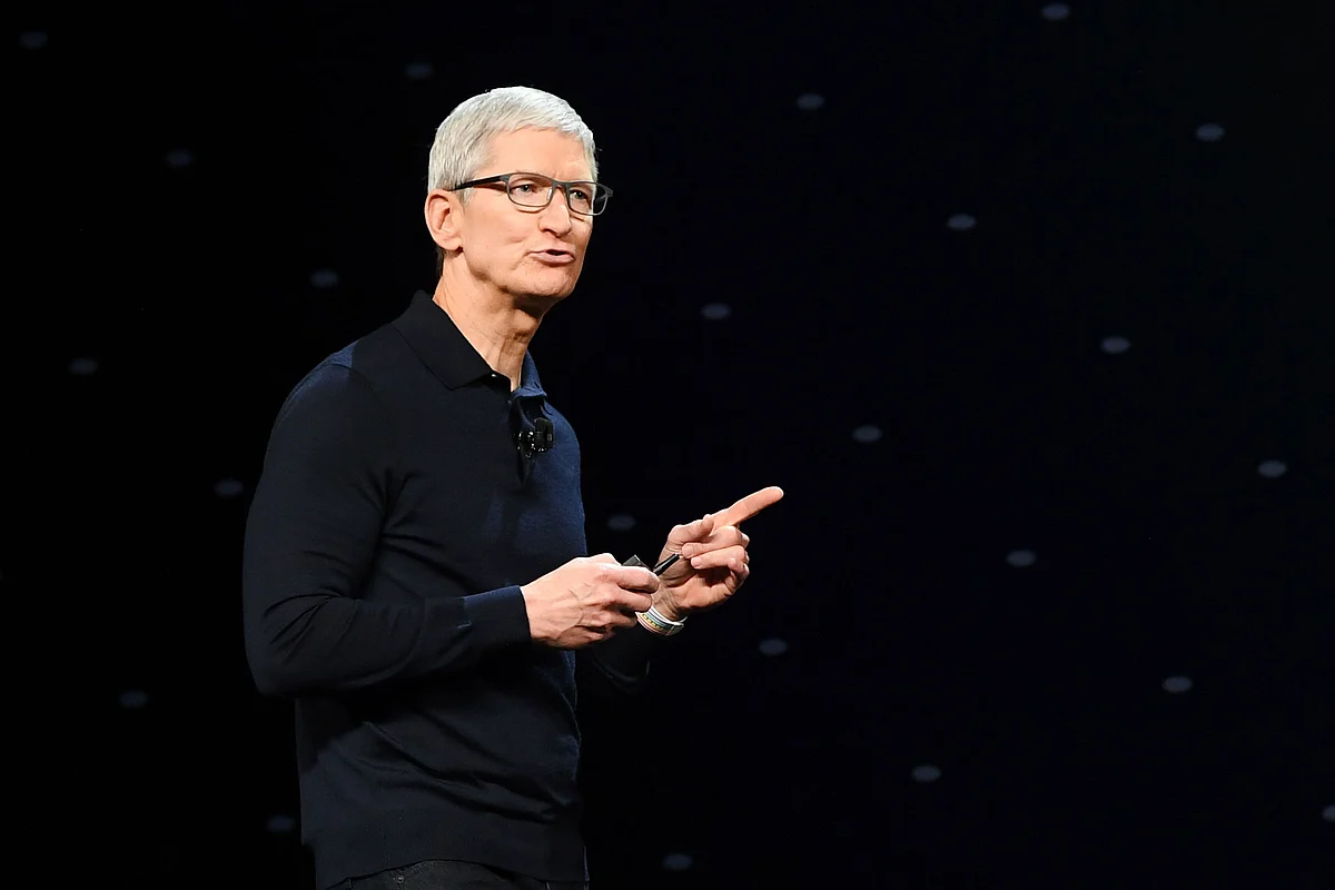 Tim Cook, chief executive officer of Apple Inc., speaks during the Apple Worldwide Developers Conference (WWDC) in San Jose, California, U.S., on Monday, June 4, 2018. Apple Inc. highlighted improvements to its augmented-reality software, a key foundation for iPhones, iPads and future devices.