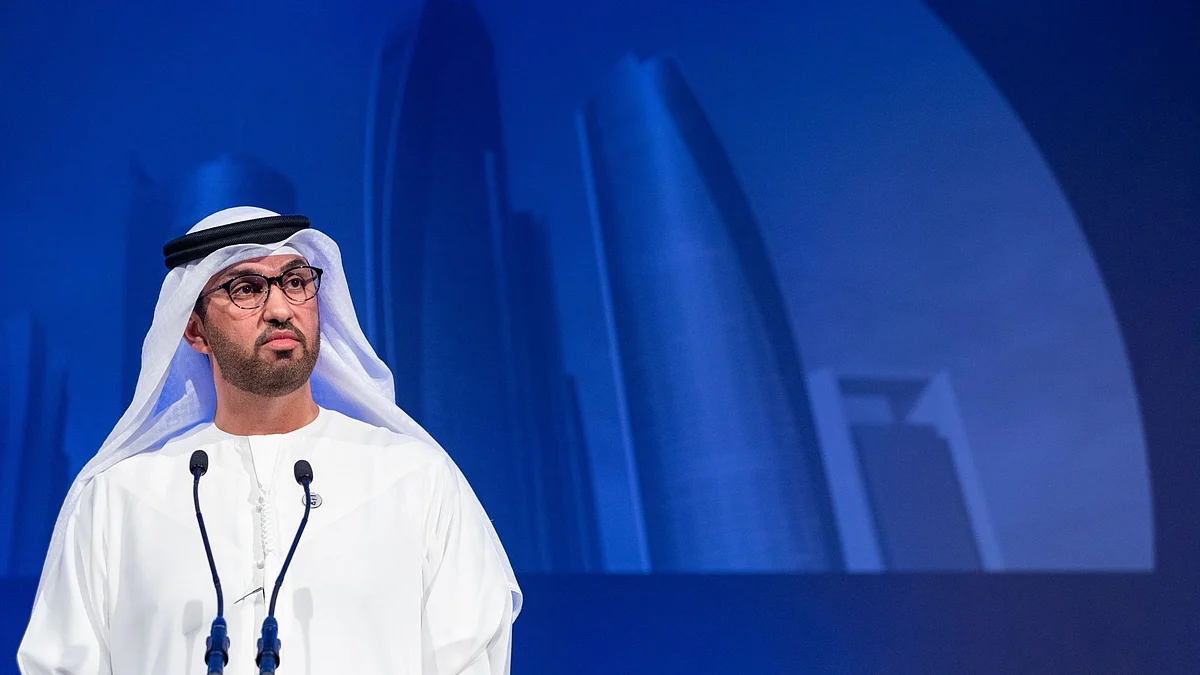 Sultan Ahmed Al Jaber, chief executive officer of Abu Dhabi National Oil Co. (ADNOC), pauses while speaking during the Bloomberg Capital Markets Forum in Abu Dhabi, United Arab Emirates, on Wednesday, Oct. 2, 2019. Adnoc is OPEC’s third-biggest oil producer and pumps most of the United Arab Emirates’ crude.