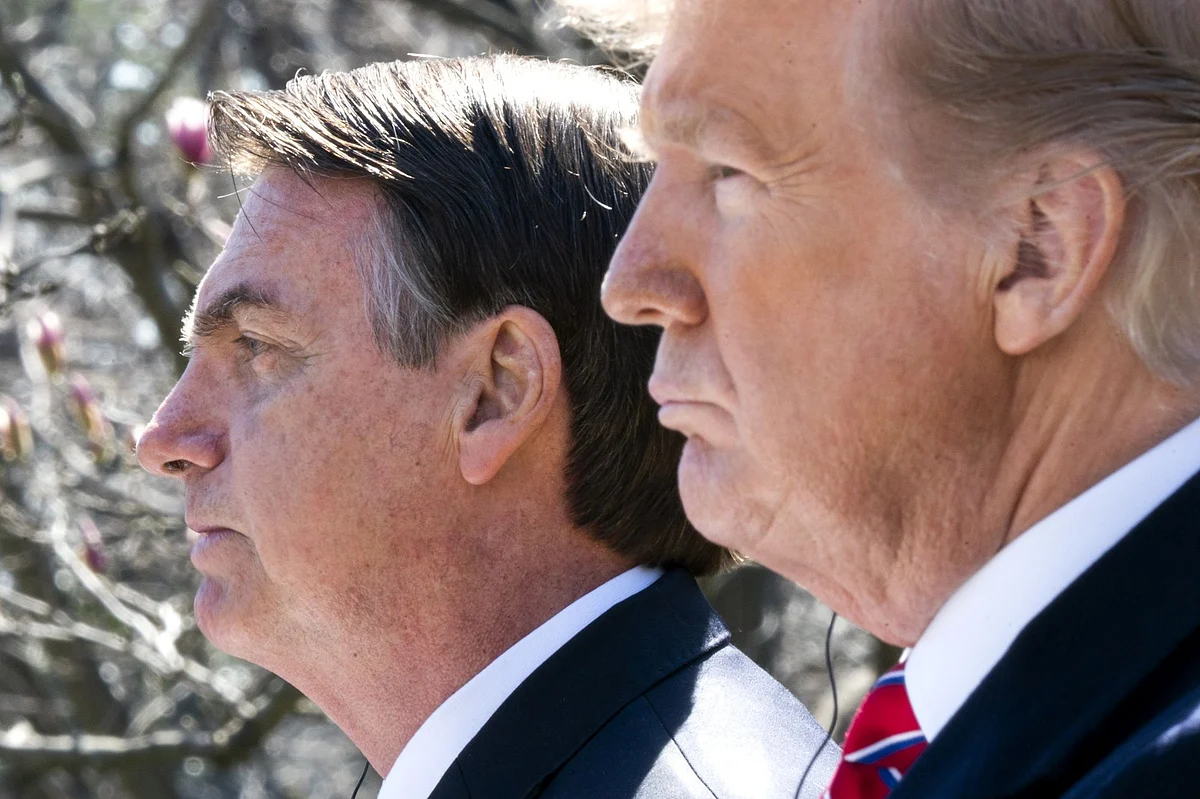 Jair Bolsonaro and Donald Trump in 2019.