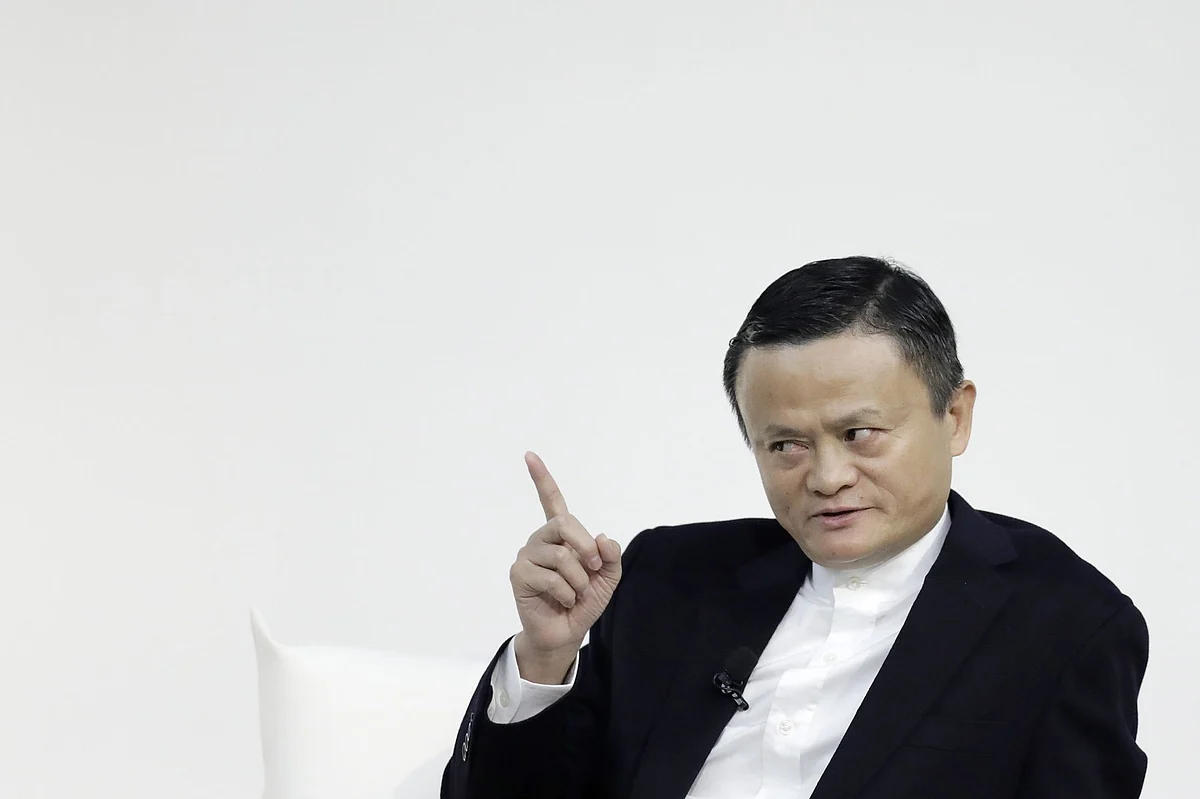 Jack Ma, former chairman of Alibaba Group Holding Ltd., gestures while speaking during a dialog session with Masayoshi Son, chairman and chief executive officer of SoftBank Group Corp., not pictured, at Tokyo Forum 2019 in Tokyo, Japan, on Friday, Dec. 6, 2019. Son unveiled a $184 million initiative Friday to accelerate artificial intelligence research in Japan, enlisting Ma to expound on his goal of commercializing the technology. Son's company announced a partnership with the University of Tokyo that includes spending 20 billion yen ($184 million) over 10 years by mobile arm SoftBank Corp. to establish the Beyond AI Institute.