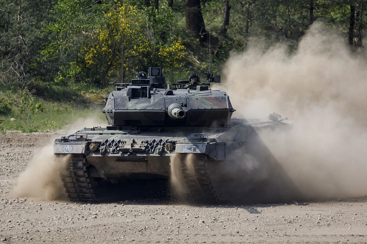 A German army Leopard battle tank.