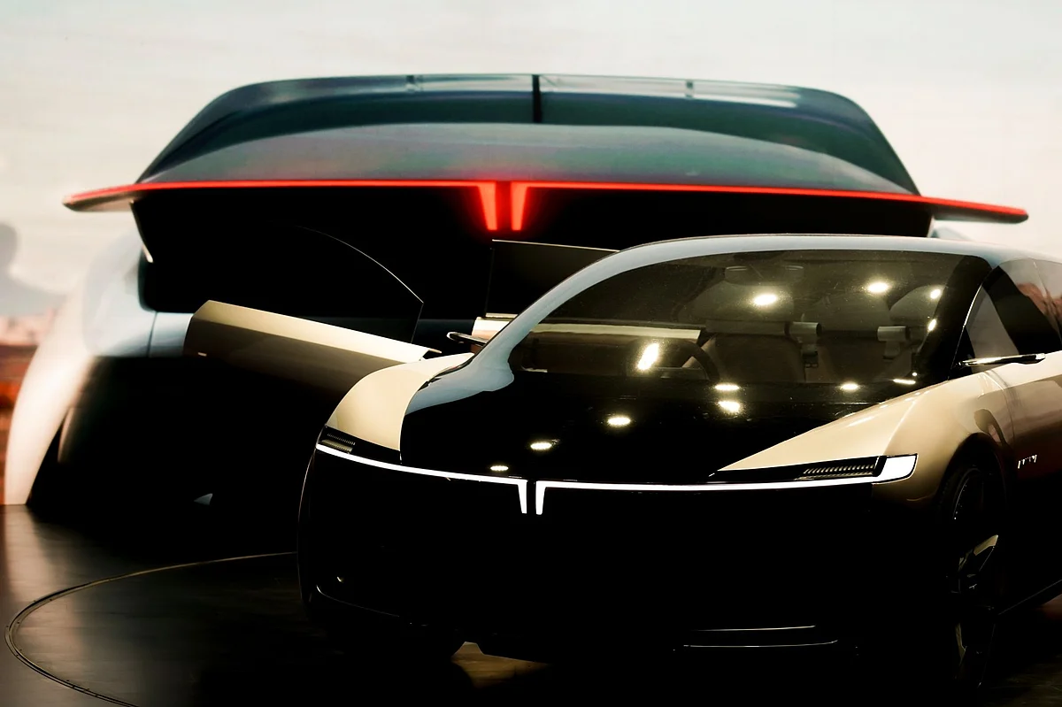A Tata Motors Ltd. Avinya concept electric vehicle displayed at the India Auto Expo 2023 in Noida, Uttar Pradesh, India, on Thursday, Jan. 12, 2023. The event will be open to public on Jan. 13, and runs through Jan. 18.