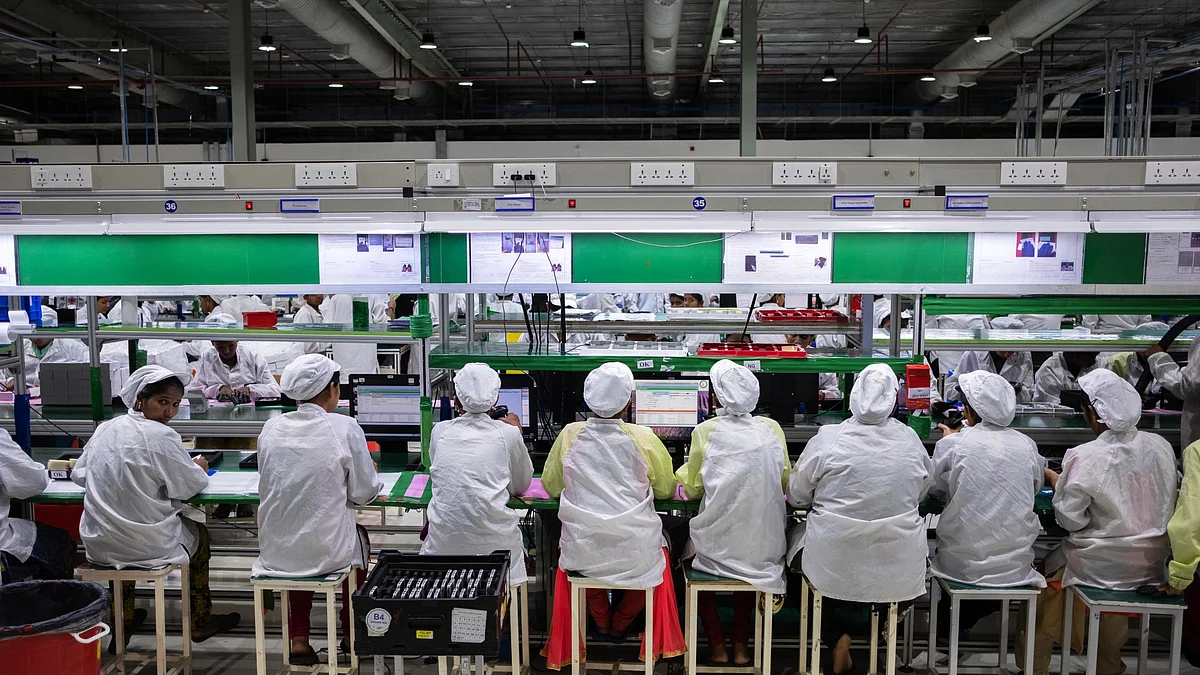A mobile phone plant operated by Rising Stars Mobile India Pvt., a unit of Foxconn Technology Co., in Tamil Nadu, India, in 2019.Photographer: Karen Dias/Bloomberg