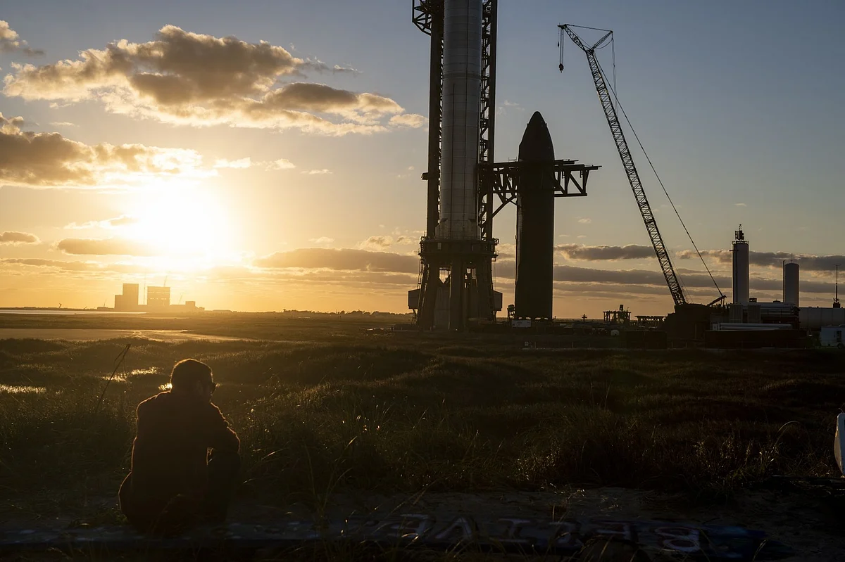 The SpaceX Starbase facility under construction in Brownsville, Texas, U.S., on Saturday, Feb. 12, 2022. Photographer: Mark Felix/Bloomberg