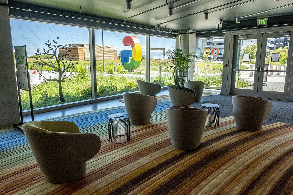 Inside Google's Bay View campus in Mountain View, California. Photographer: David Paul Morris/Bloomberg
