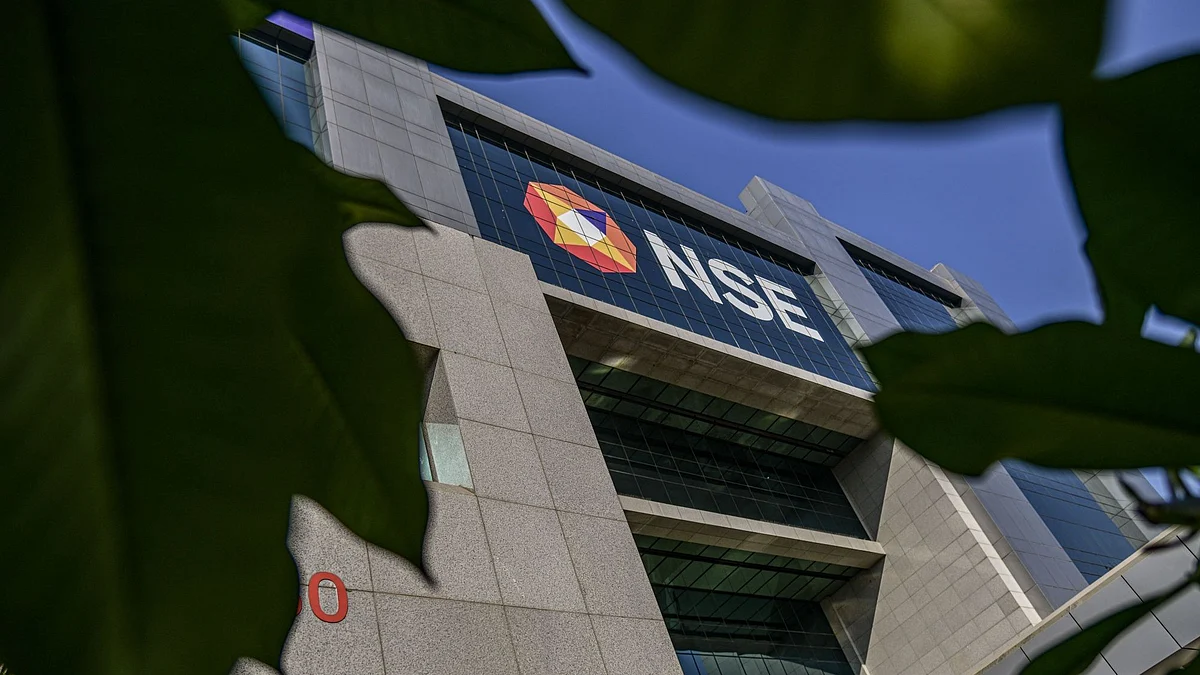 National Stock Exchange of India Ltd. (NSE) building in Mumbai, India, on Tuesday, Dec. 20, 2022. India is set to rank among this year’s best-performing major stock markets globally, overcoming concerns about higher interest rates and an economic slowdown that has mired peers. Photographer: Atul Loke/Bloomberg