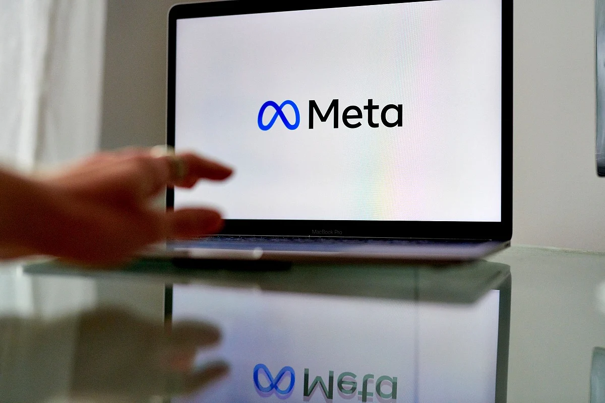 The Meta logo on a laptop computer in the Brooklyn borough of New York, US, on Tuesday, July 26, 2022. Meta Platforms Inc. is scheduled to release earnings figures on July 27. Photographer: Gabby Jones/Bloomberg