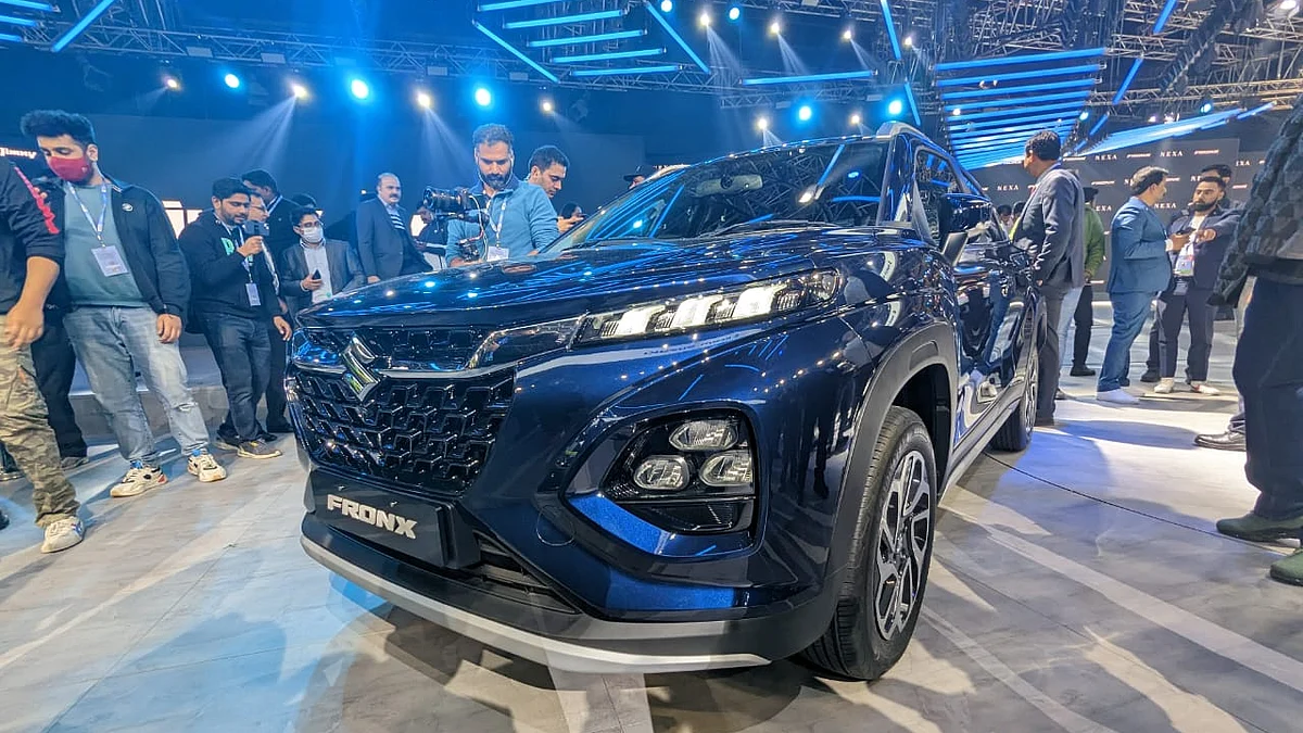 <div class="paragraphs"><p>Maruti Suzuki India Ltd. unveiled sport utility vehicles including compact SUV Fronx at Auto Expo 2023. (Photo: Vinay / BQ Prime).</p></div>