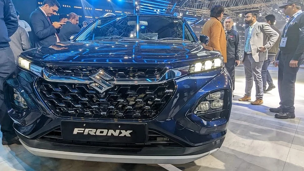 <div class="paragraphs"><p>Maruti Suzuki India Ltd. unveiled two new sport utility vehicles including compact SUV Fronx and 5-door Jimny for off-road driving at Auto Expo 2023. (Photo: Vinay BQ Prime).</p></div>