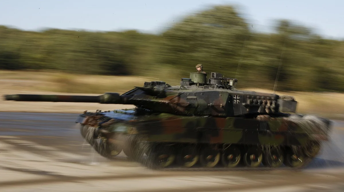 A German-built Leopard tank