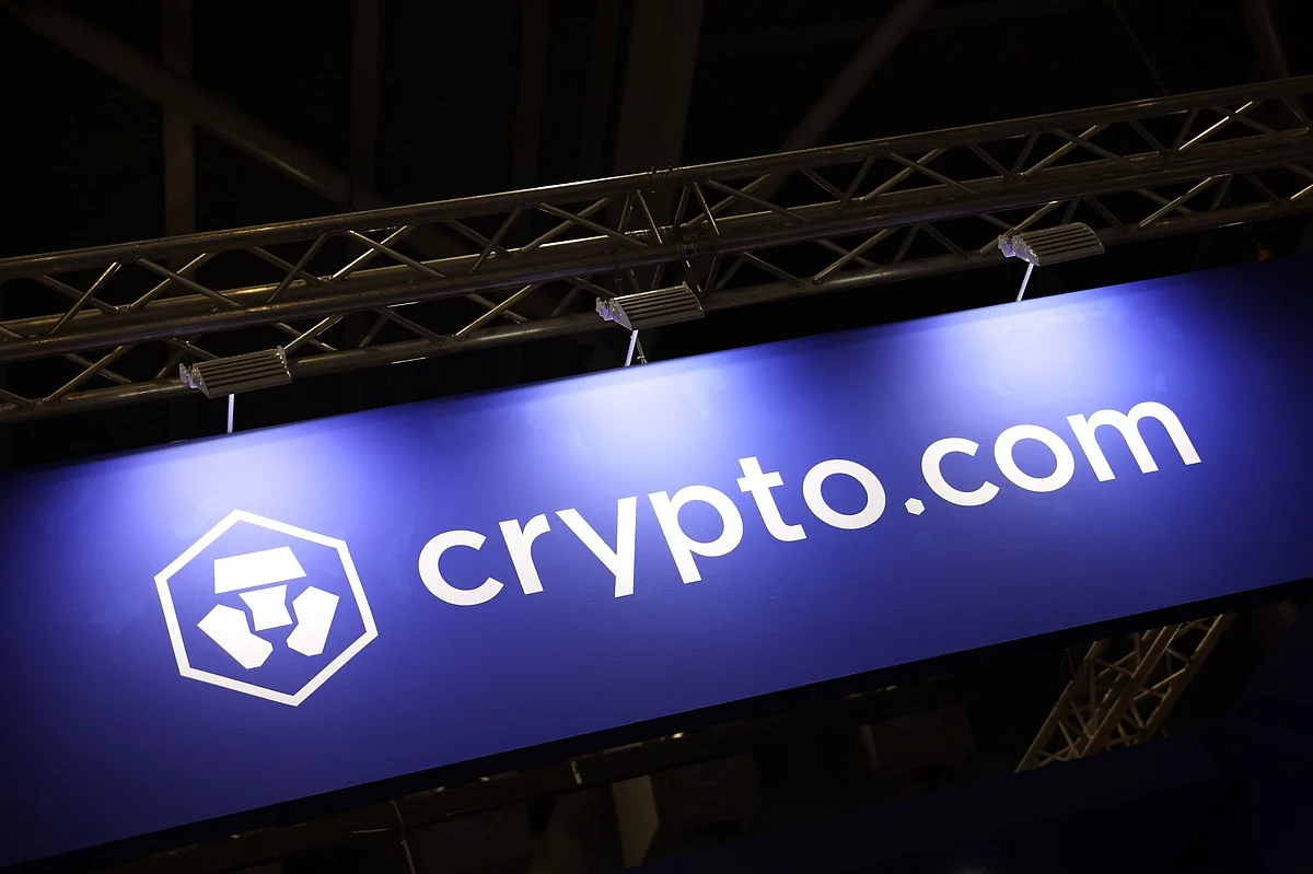 Crypto.com signage at the Singapore FinTech Festival in Singapore, on Thursday, Nov. 3, 2022. The conference runs through Nov. 4. Photographer: Lionel Ng/Bloomberg