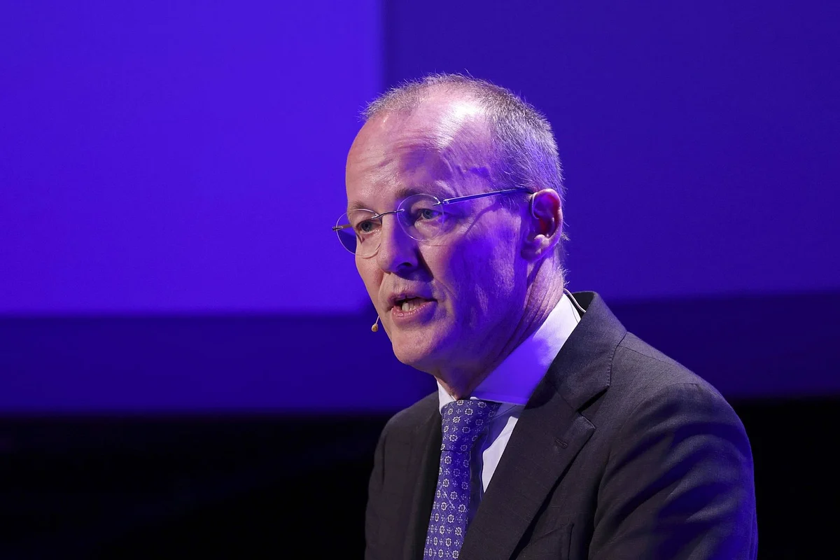 Klaas Knot, president of De Nederlandsche Bank NV, at the Frankfurt European Banking Congress (FEBC) in Frankfurt, Germany, on Friday, Nov. 18, 2022. The European Central Bank must raise interest rates to a level that constrains the economy to ensure record inflation doesn't persist, according to Governing Council member Knot.