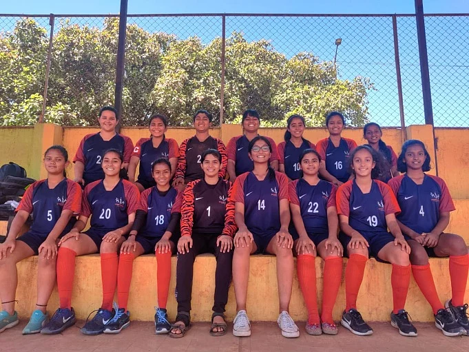Posing for a team photograph