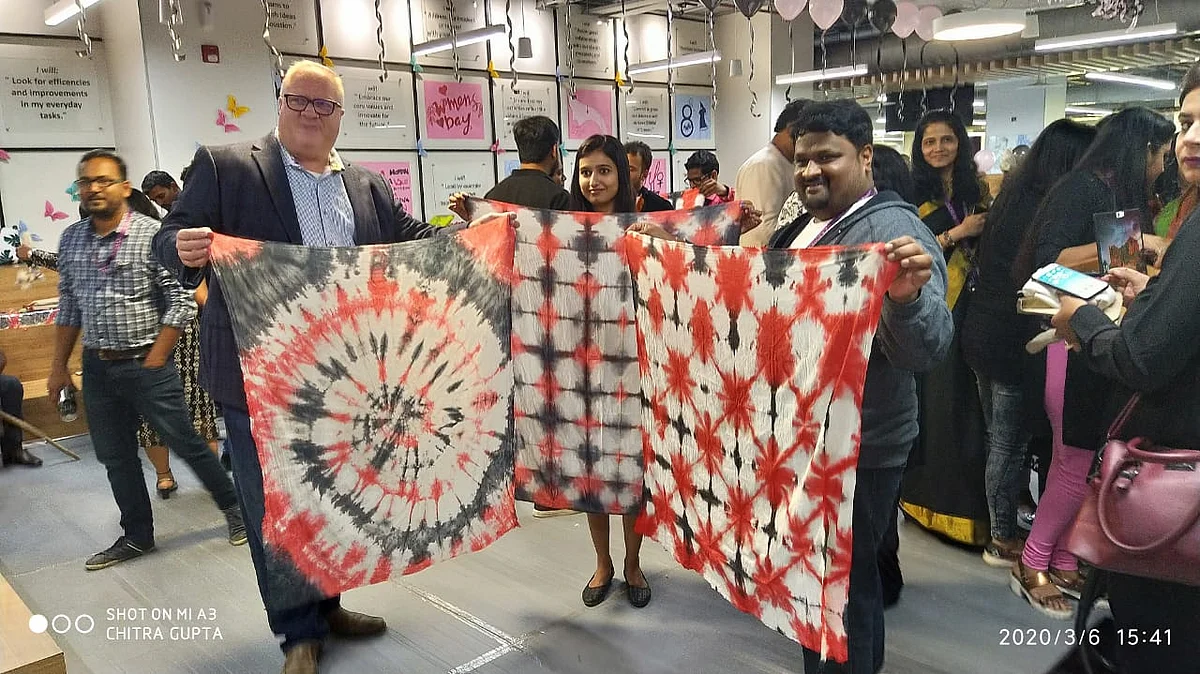 Batik work attracts women and men to the workshop