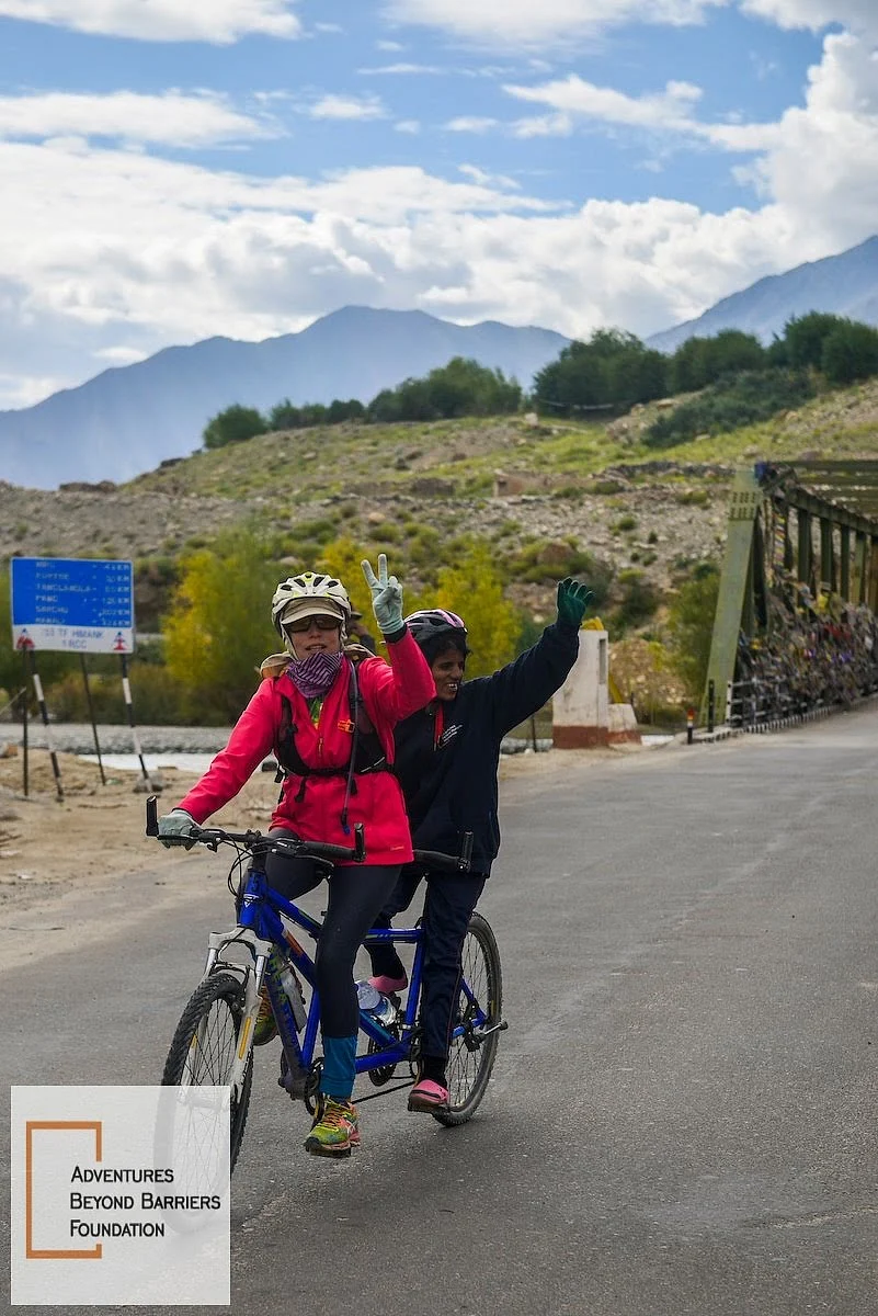 Preparation to scale the summit: Bike ride with a blind rider from Manali to Khardungla