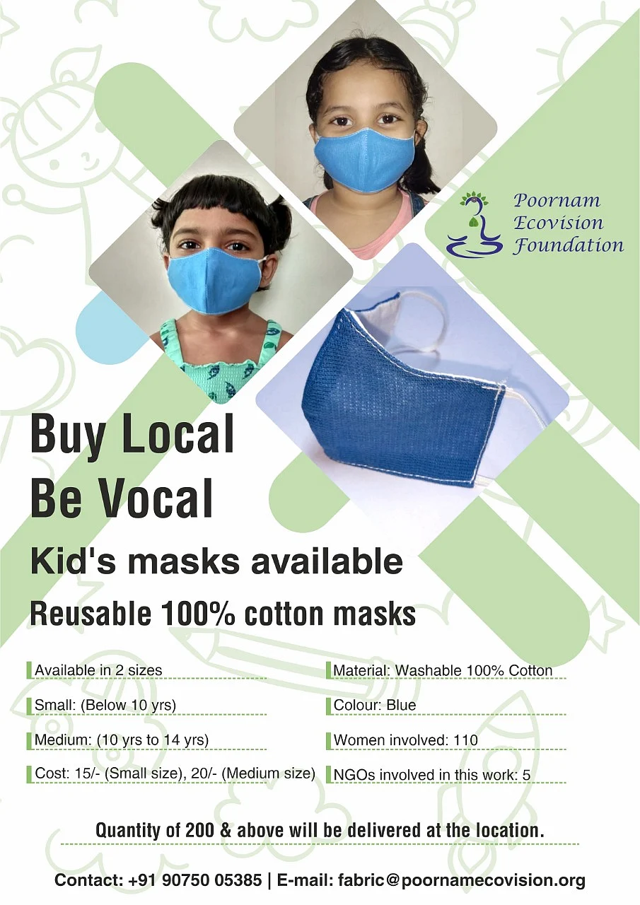 Reusable cotton masks for children