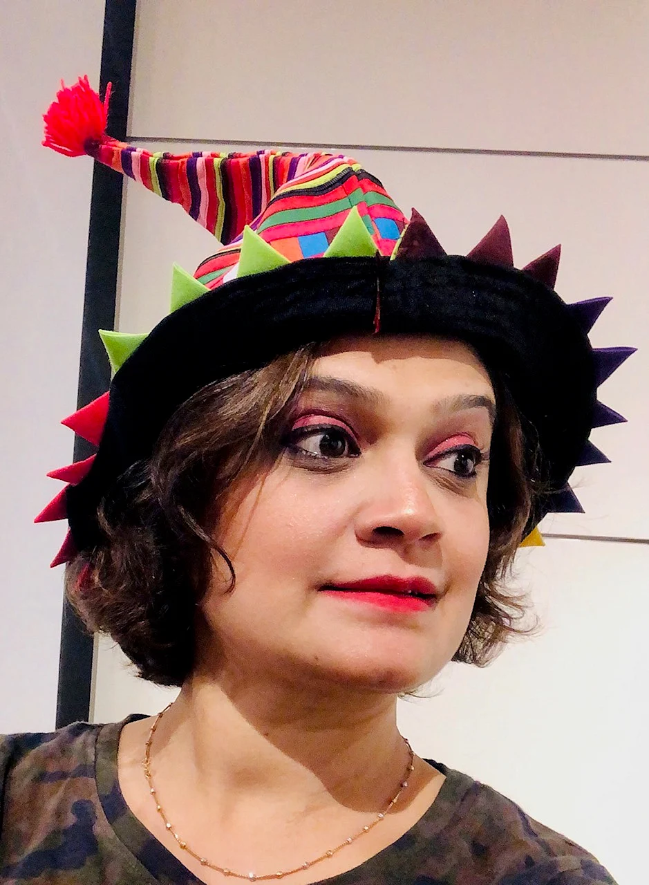 Radhika as the toy clown