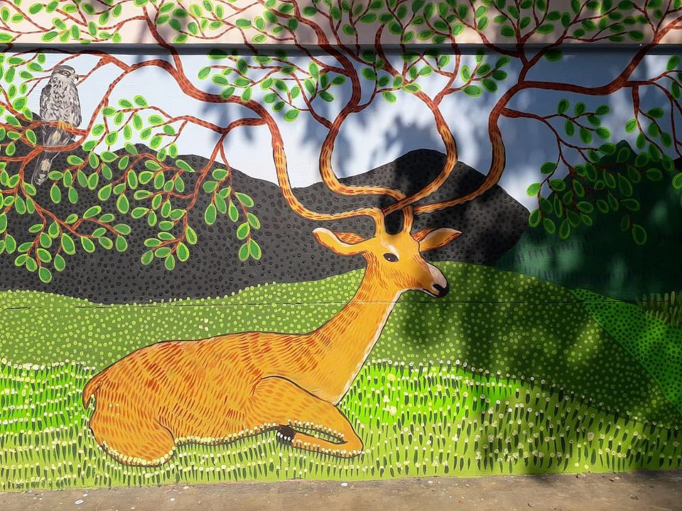 Dancing Deer and Amur Falcon - Manupur