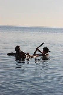 Floating effortlessly in the Dead Sea
