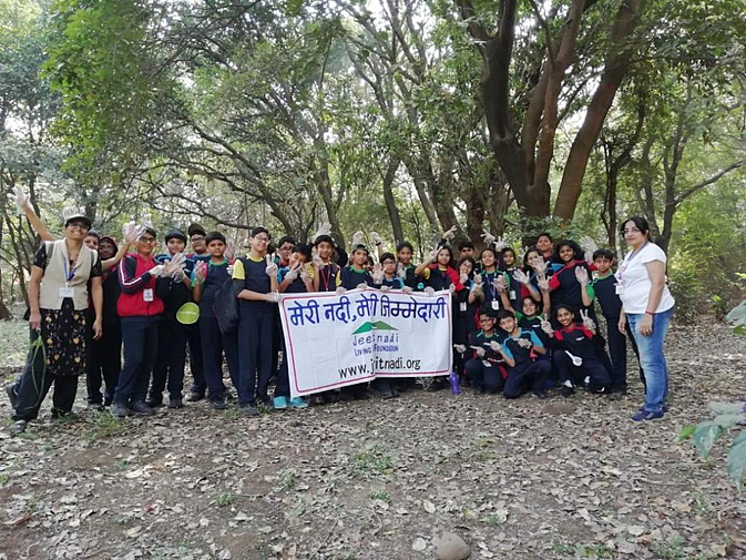 River Walk with school students under the banner "My River My Responsibility"