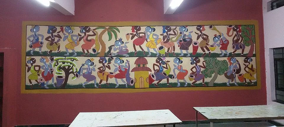 Santhal painting - Classroom in Nigdi