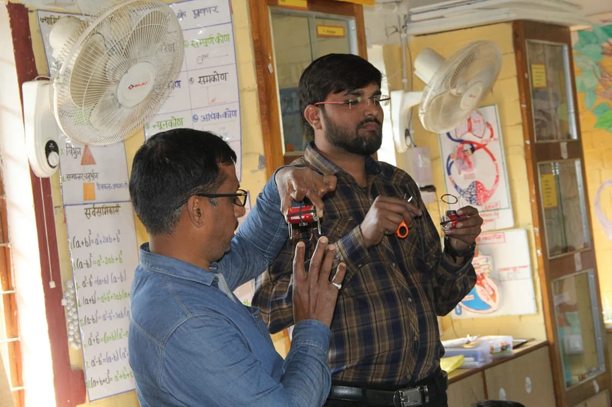 Shivaji Mane in a workshop with teachers