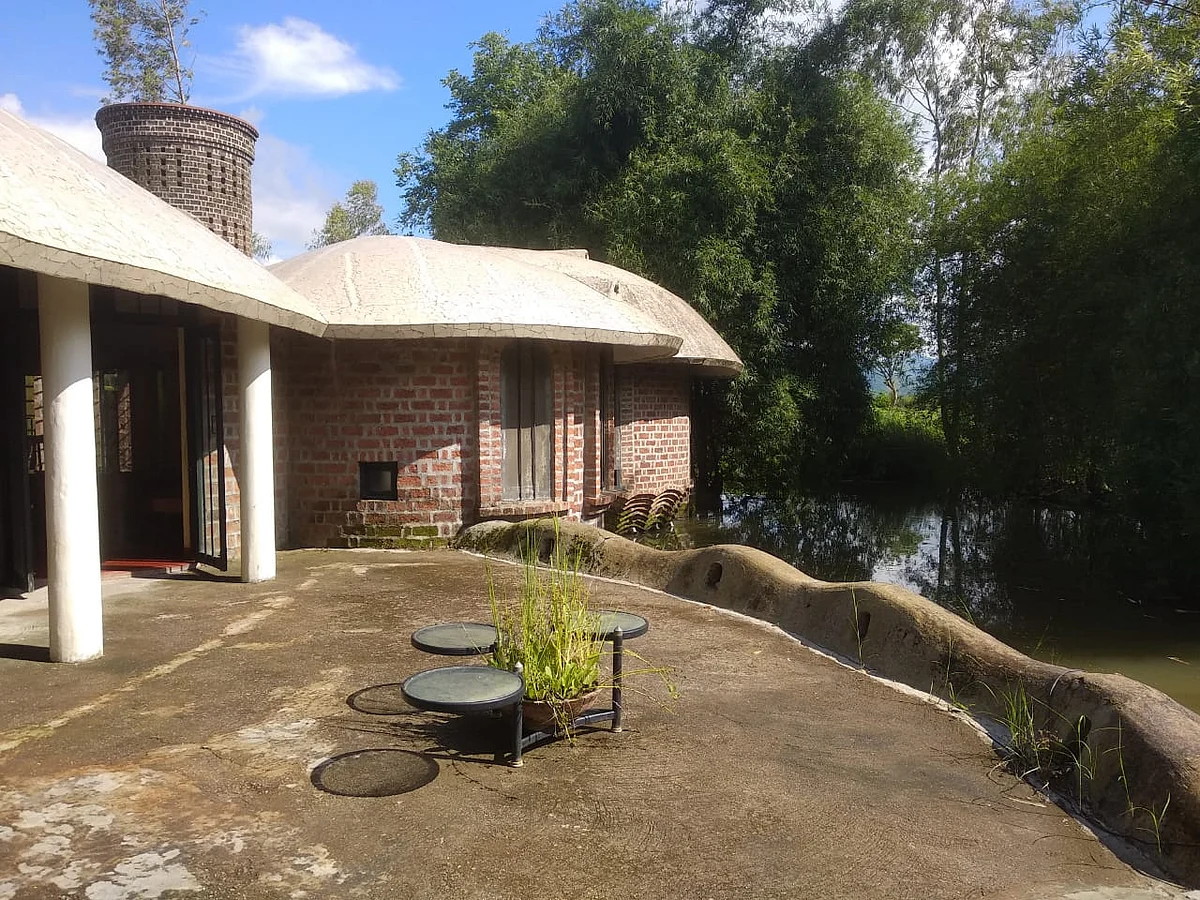 The verandah at the back overlooking the water body