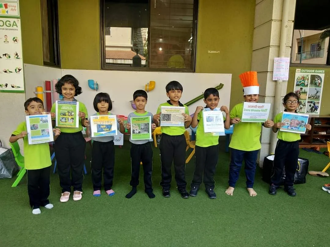 Schoolchildren extolling the virtues of an eco-friendly birthday party that uses steel tableware from Rent-ECO-Cutlery