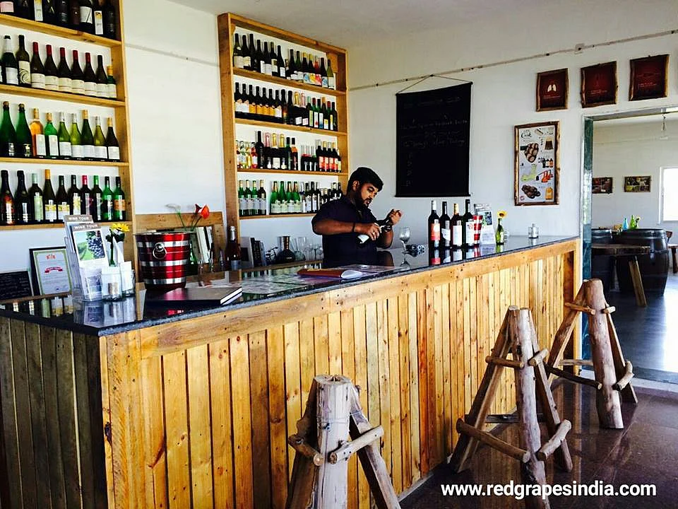Assorted wines on display at the wine bar of WIC