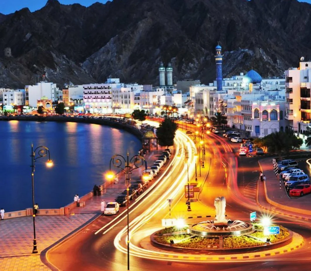 An aerial view of the Muttrah Corniche