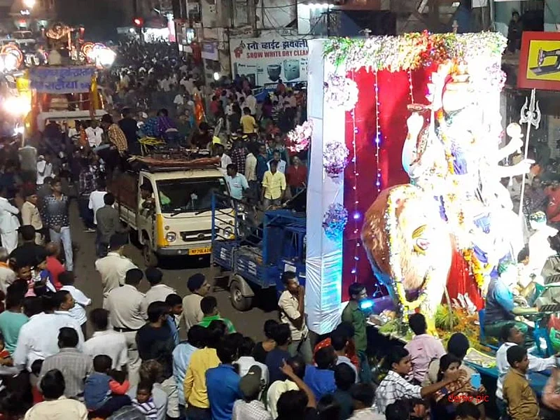 The Goddess Durga Idol heading for immersion