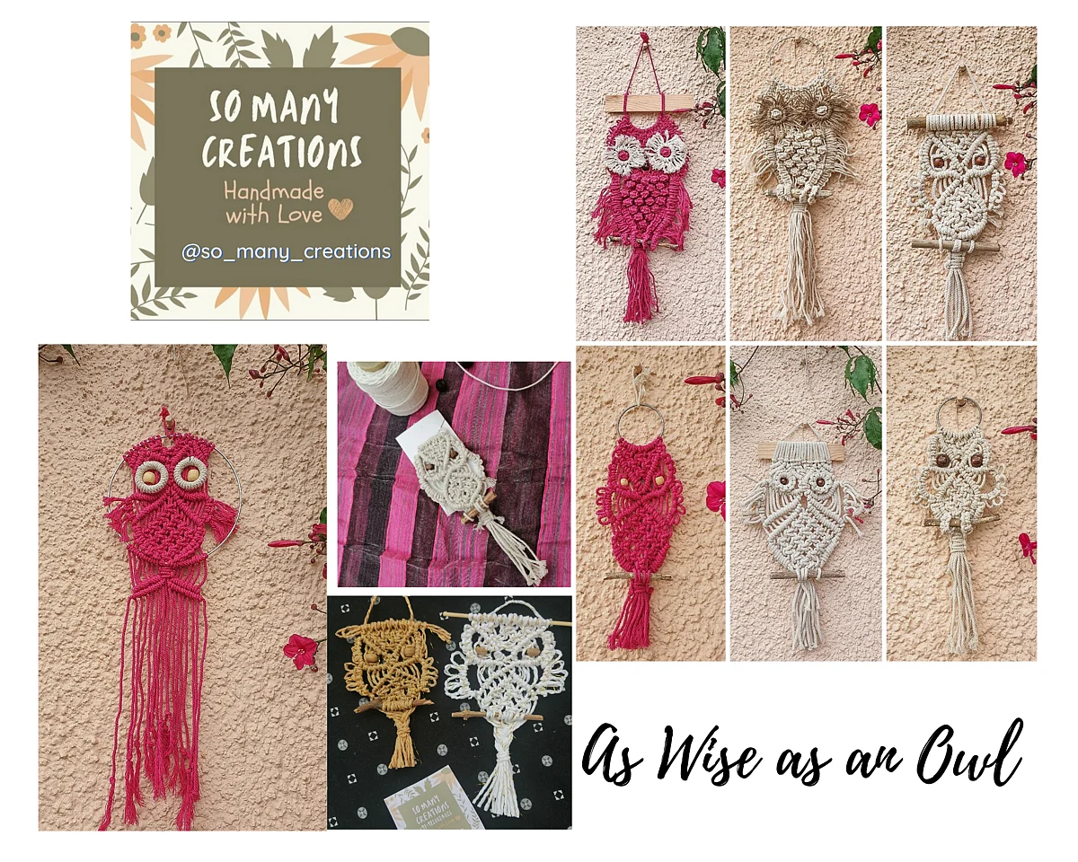 Owls are a favorite among macramé artists