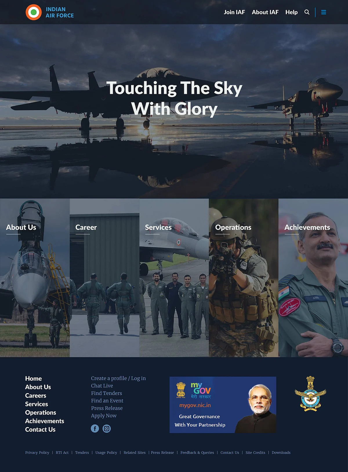 Website Redesign. Indian Air Force