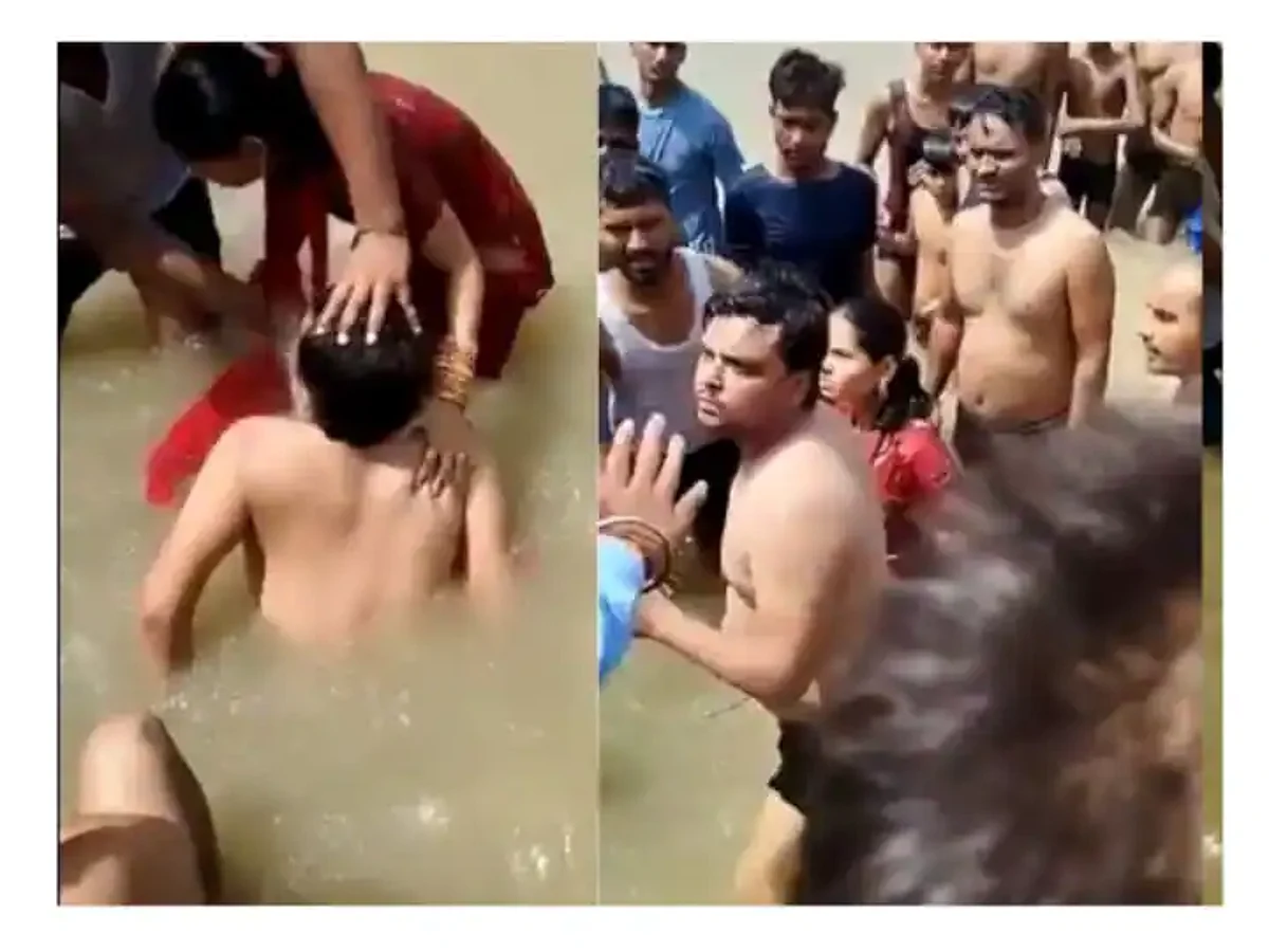 Ayodhya Saryu River : अयोध्या में KISS कांड! देखे वीडियो
