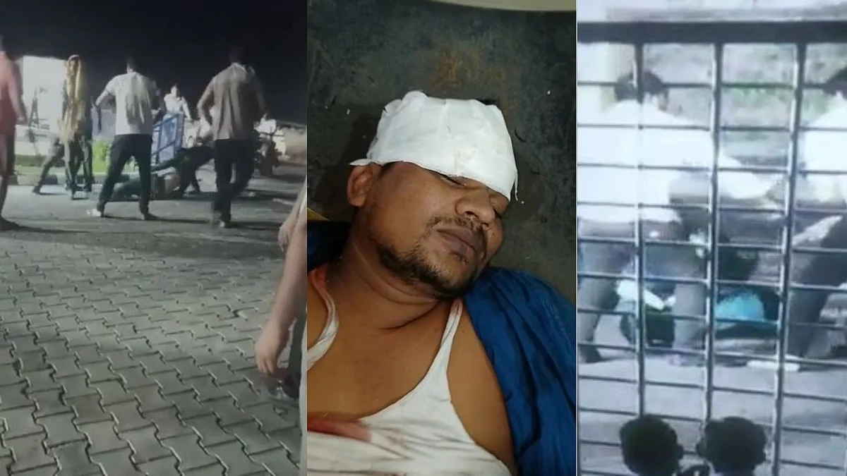 पिटाई में घायल युवक और वीडियो