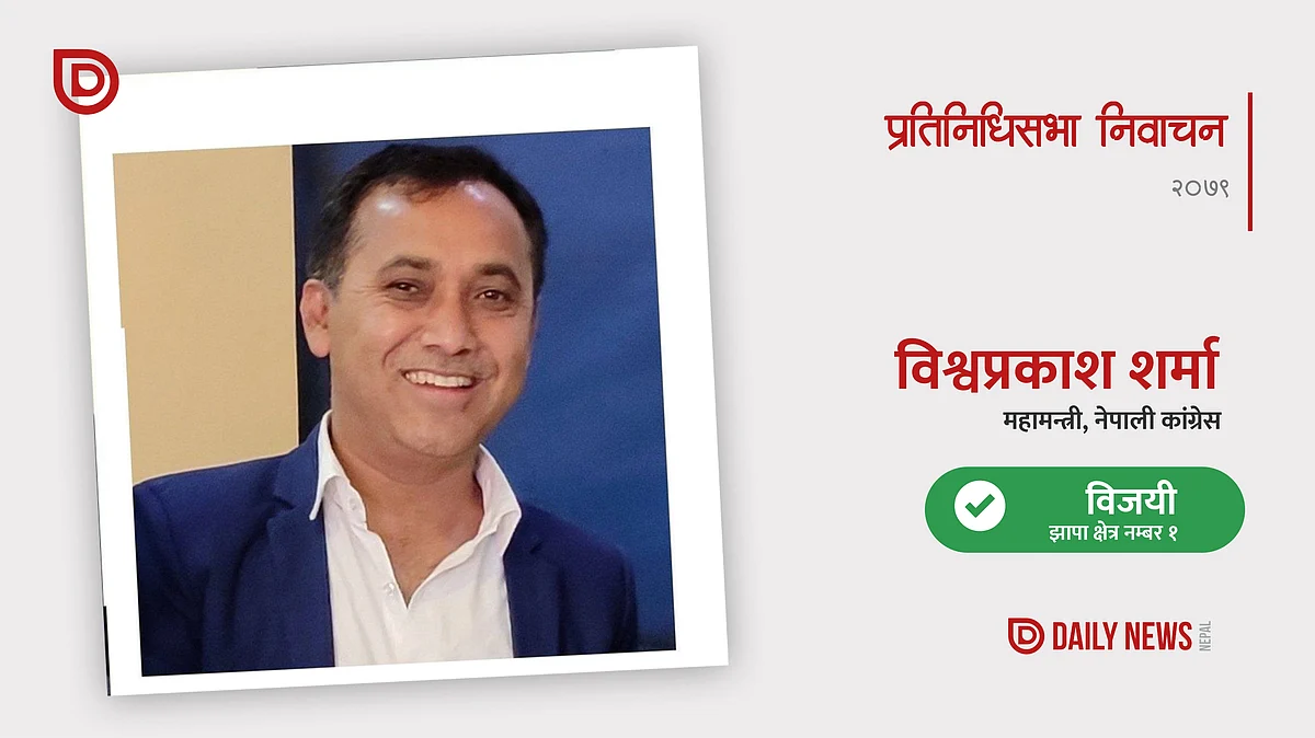 झापा १ मा कांग्रेस महामन्त्री शर्मा फराकिलो मतान्तरसहित विजयी