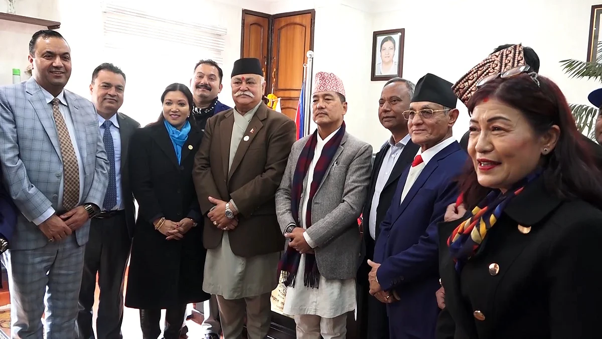 उपप्रधानमन्त्री लिङदेन र एनआरएनएका पदाधिकारीबीच भेटवार्ता