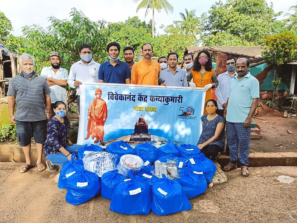 Goa: विवेकानंद केंद्र कन्याकुमारी गोवा शाखेतर्फे पूरग्रस्थांना मदत