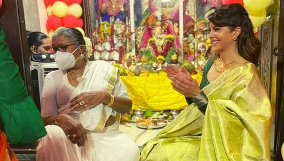 जॅकलिन फर्नांडिसचं अनोखं सेलेब्रेशन; किन्नर ट्रस्टच्या गणपतीला दिली भेट