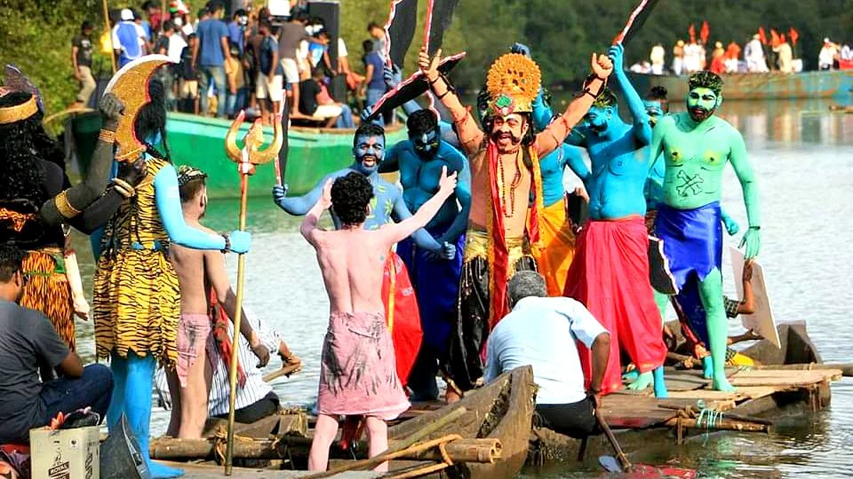 Goa Sangodotsav त सहभागी झालेला नौकेतील एक देखावा