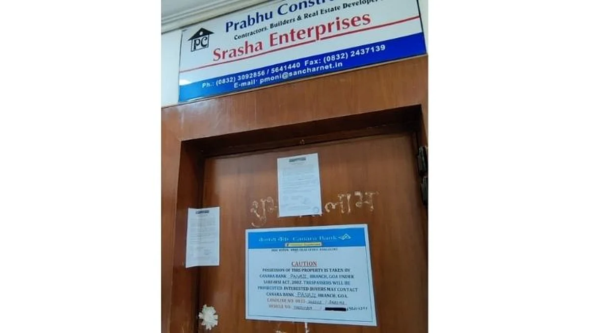 Canara Bank's big action, Prabhu Construction office in Panaji confiscated for non-payment of loan amount