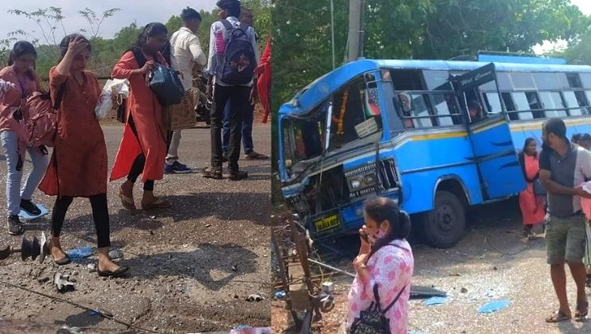 शिरसईत प्रवासी बसची वीज खांबाला धडक