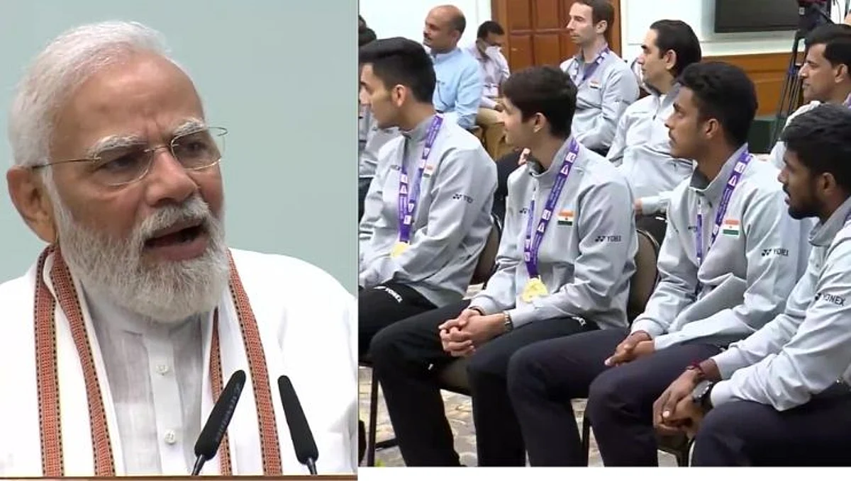 PM Narendra Modi special interaction with Thomas Cup winners