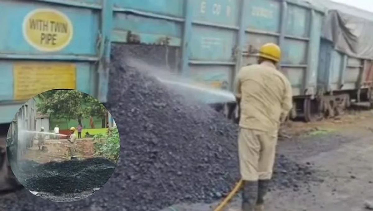 वास्कोत कोळसावाहू मालगाडीतून धुराचे लोट