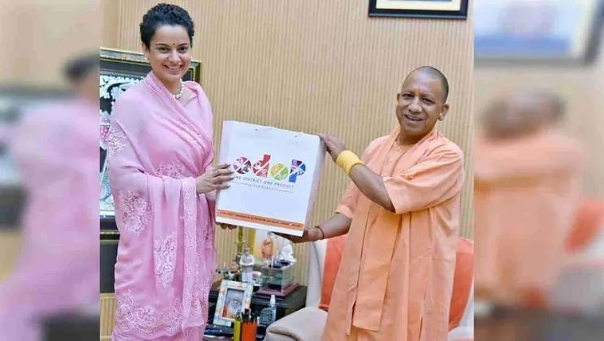 कंगना रणौतने घेतली मुख्यमंत्री योगी आदित्यनाथ यांची भेट, 'म्हणाली...'