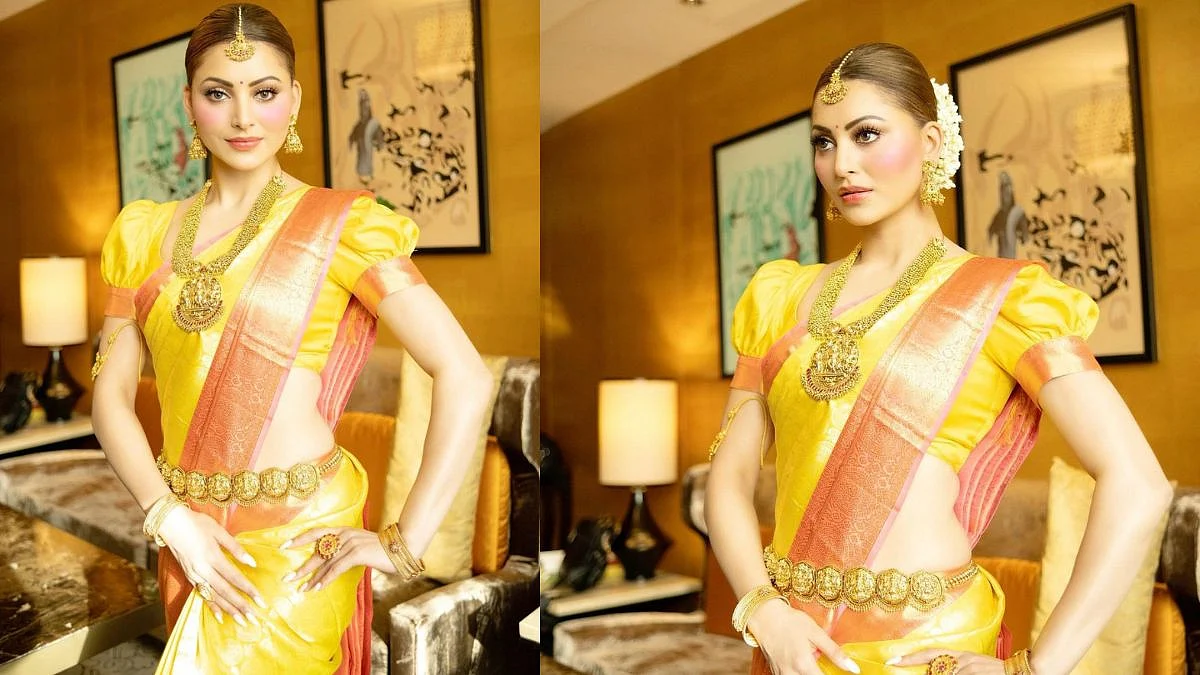 Urvashi Rautela Photos: उर्वशी रौतेलाचा कांजीवरम साडीमधील सुंदर लुक