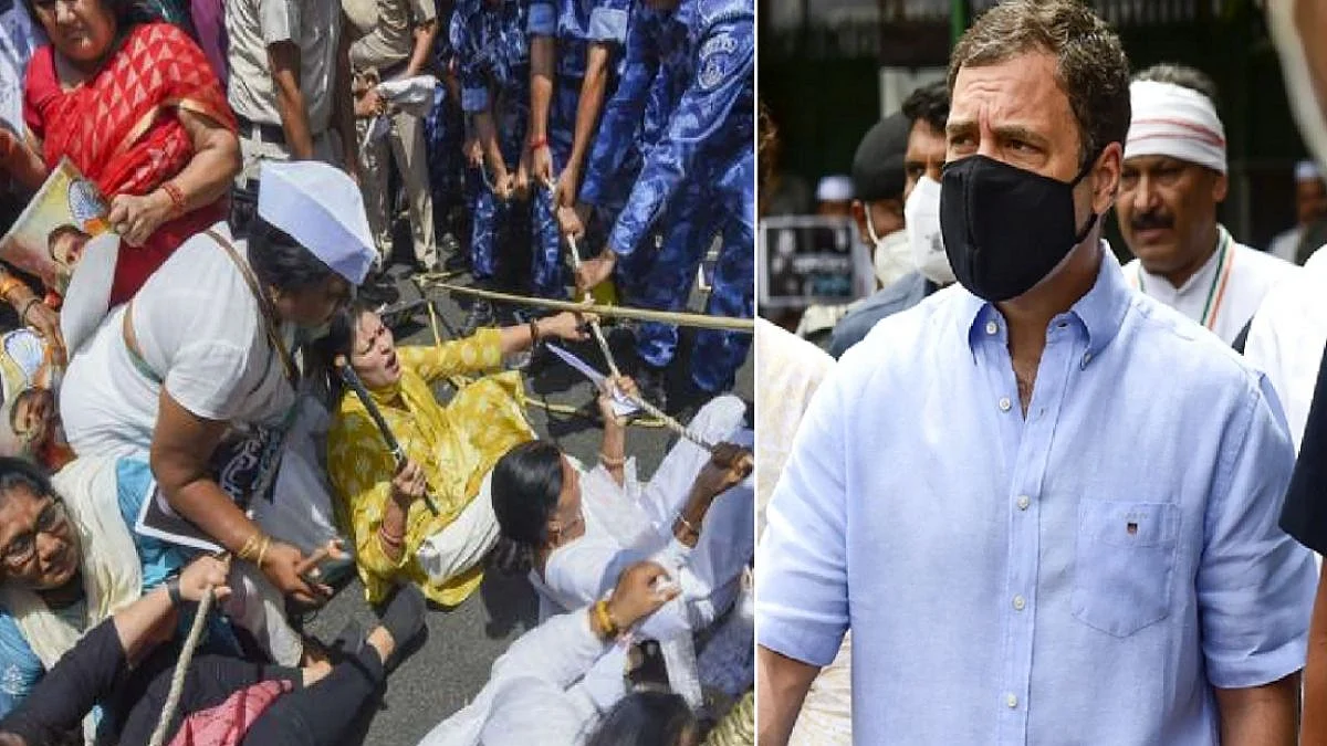 National Herald Case: काँग्रेस नेत्या आक्रमक; थेट धरली पोलीसाची 'कॉलर'