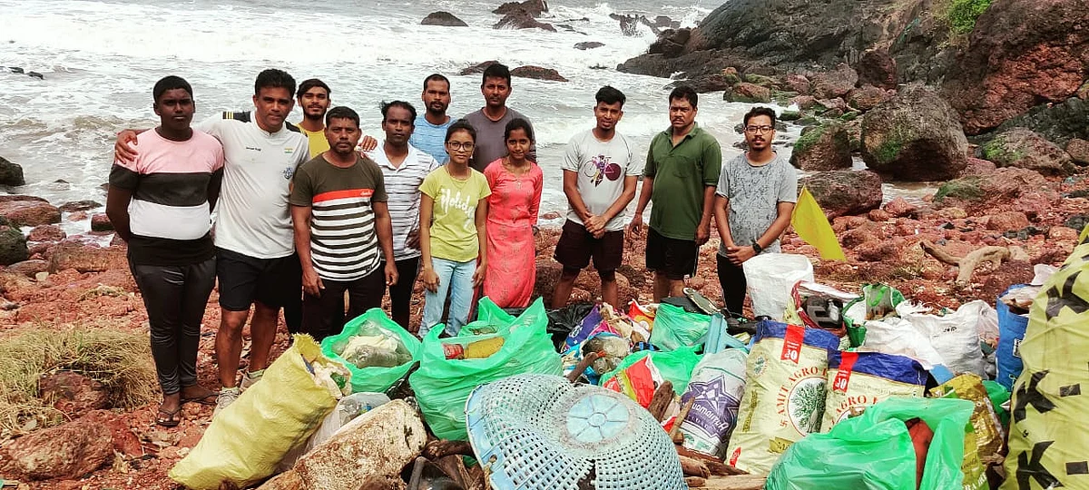 Cleaning drive at the seashore