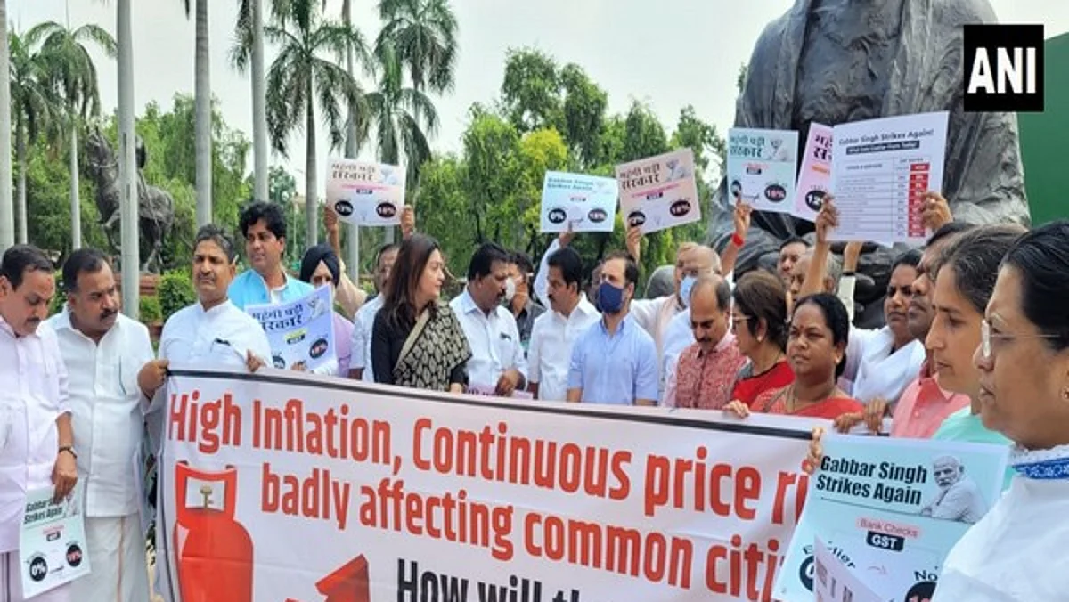 Congress leader Rahul Gandhi joins Opposition protest over issues of inflation and price rise