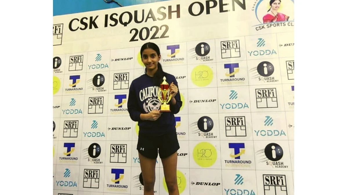 Excellent performance of Samaira Bhandare of Goa in squash